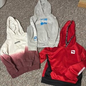 Abercrombie Hoodie Trio - Gray, Red, Ombre